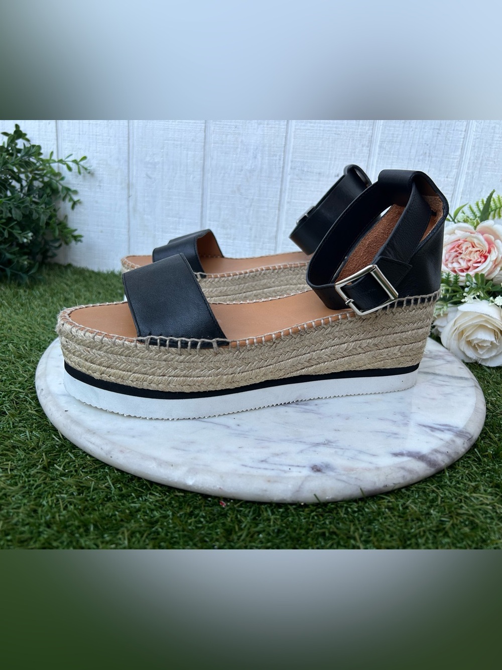SEE BY CHLOE Glyn leather platform Espadrille Sandals $325 size 39 new - Picture 8 of 16